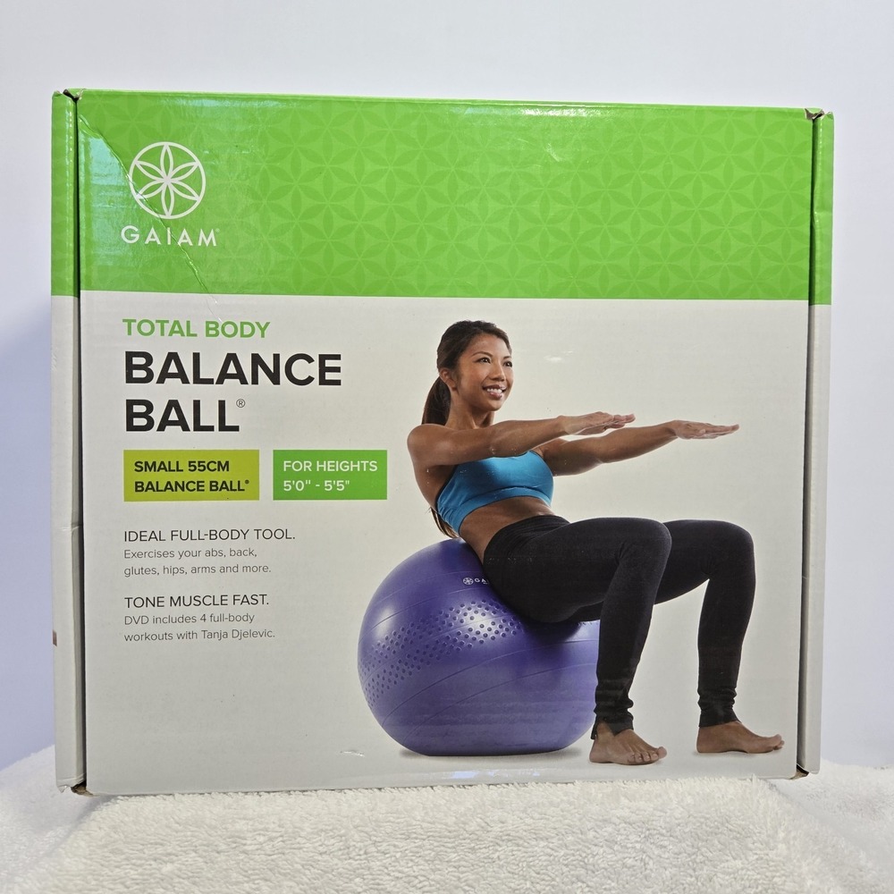 Gaiam 05-51980 Total Body Balance Ball Kit - Includes 55cm Anti-Burst Stabil...